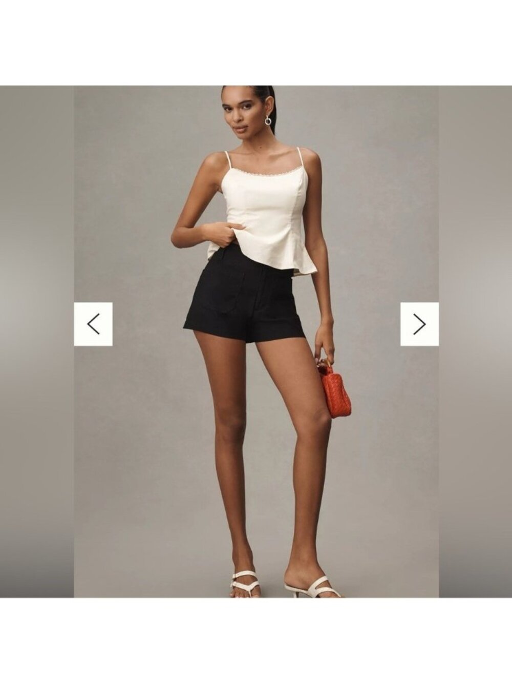 Maeve Shorts 29 The Colette High Rise Black Linen Travel Casual Resort Chic